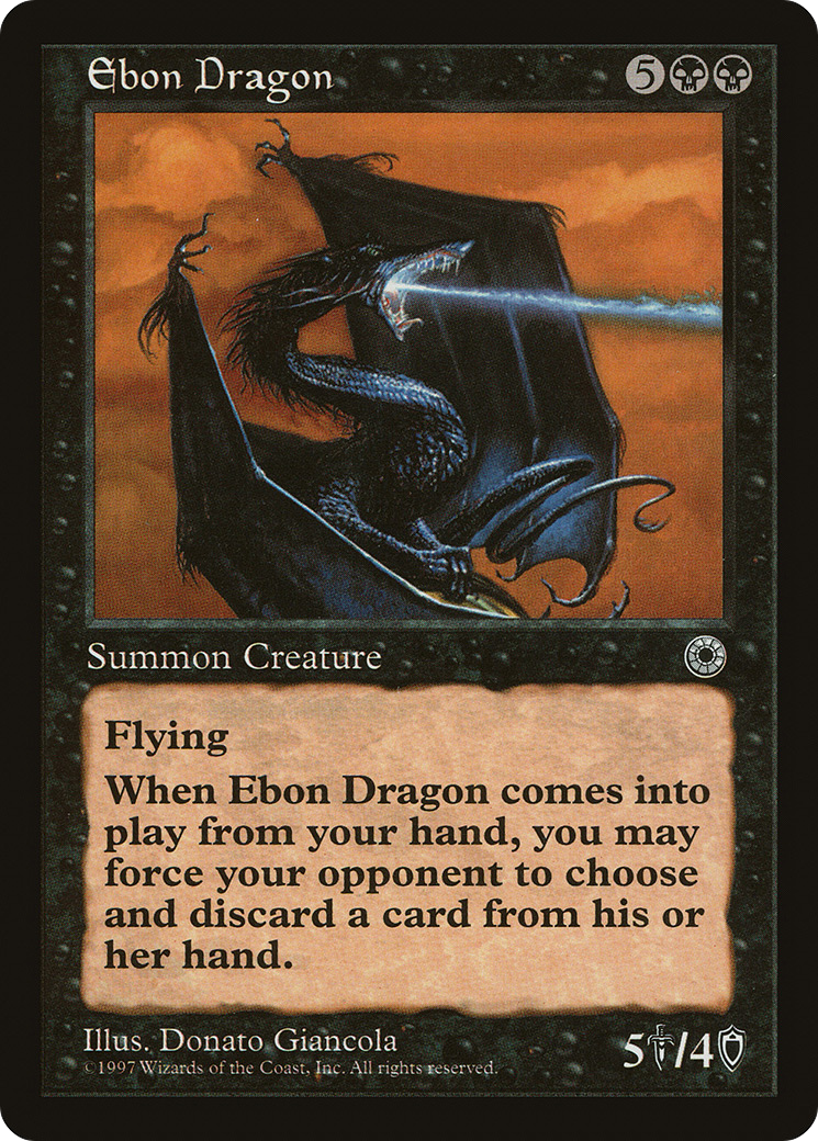 Ebon Dragon (POR-091) - Portal - Premium MTG Single from Wizards of the Coast - Just $2.54! Shop now at Game Crave Tournament Store