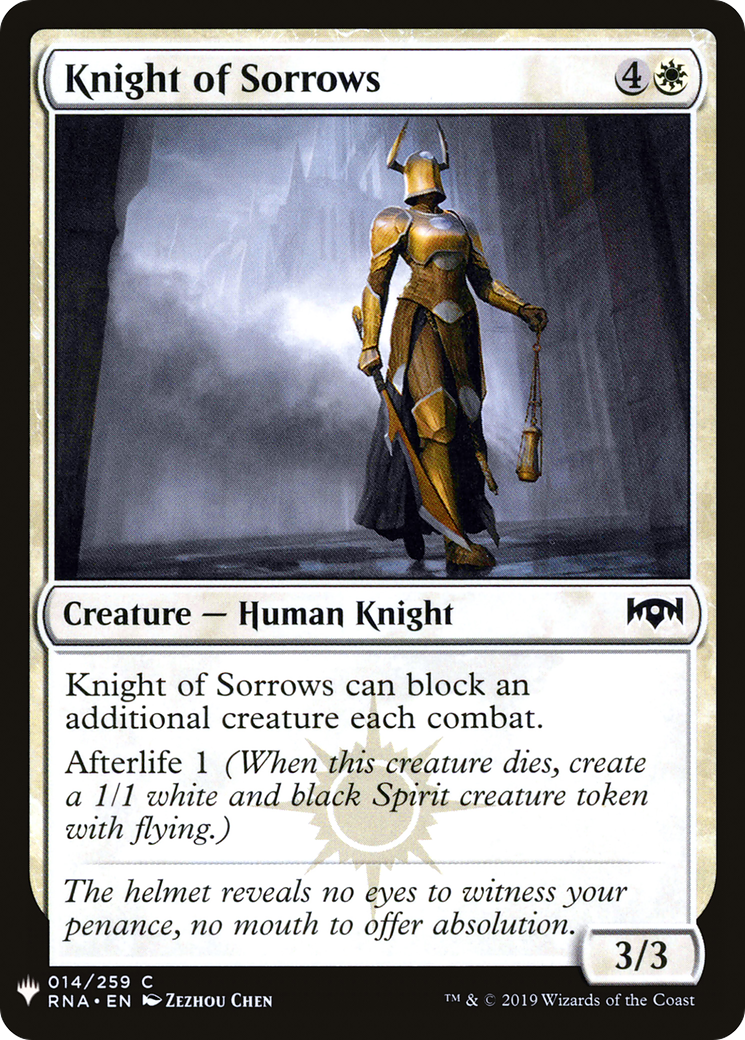 Knight of Sorrows (MB1-148) - Mystery Booster - Premium MTG Single from Wizards of the Coast - Just $0.25! Shop now at Game Crave Tournament Store