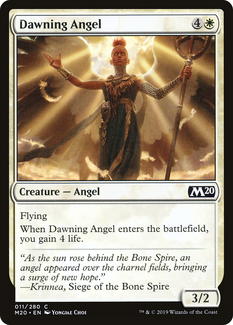 Dawning Angel (M20-011) - Core Set 2020 - Premium MTG Single from Wizards of the Coast - Just $0.25! Shop now at Game Crave Tournament Store
