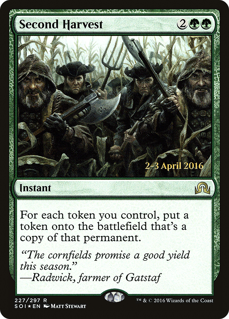 Second Harvest (PSOI-227S) - Shadows over Innistrad Promos Foil - Premium MTG Single from Wizards of the Coast - Just $7.40! Shop now at Game Crave Tournament Store