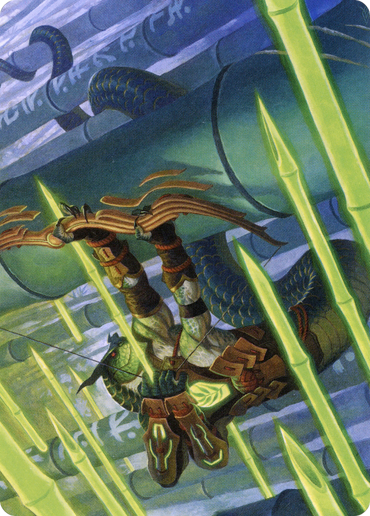 Bamboo Grove Archer // Bamboo Grove Archer (ANEO-020) - Neon Dynasty Art Series (Borderless) - Premium MTG Single from Wizards of the Coast - Just $0! Shop now at Game Crave Tournament Store