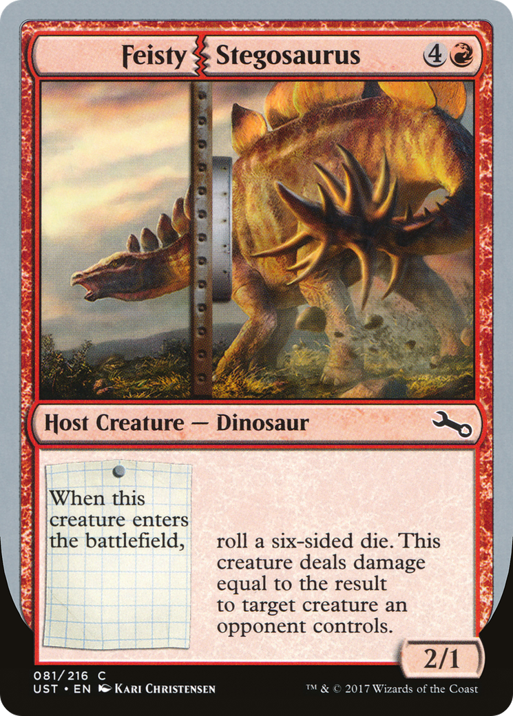 Feisty Stegosaurus (UST-081) - Unstable - Premium MTG Single from Wizards of the Coast - Just $0.08! Shop now at Game Crave Tournament Store