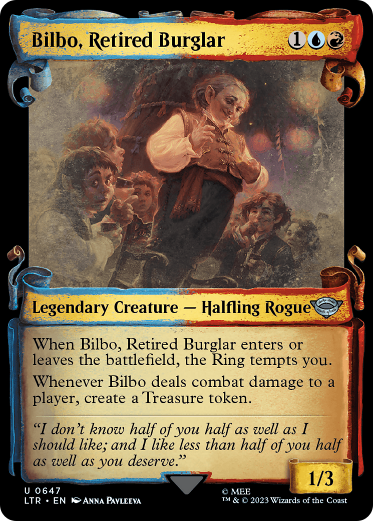 Bilbo, Retired Burglar (LTR-647) - The Lord of the Rings: Tales of Middle-earth: (Showcase) - Premium MTG Single from Wizards of the Coast - Just $0.25! Shop now at Game Crave Tournament Store
