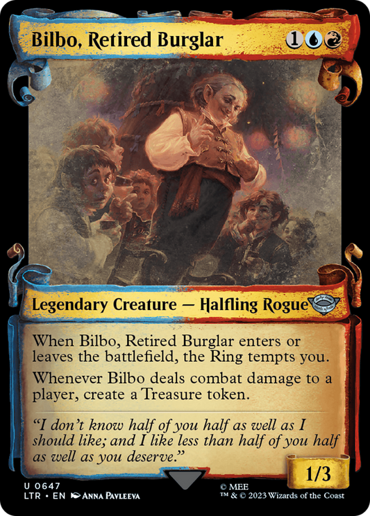 Bilbo, Retired Burglar (LTR-647) - The Lord of the Rings: Tales of Middle-earth: (Showcase) Foil - Premium MTG Single from Wizards of the Coast - Just $0.25! Shop now at Game Crave Tournament Store