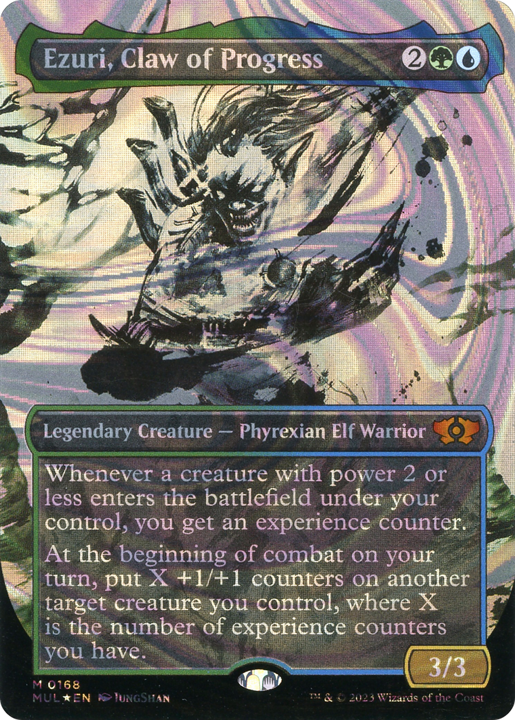 Ezuri, Claw of Progress (MUL-168) - Multiverse Legends: (Showcase) (Borderless) Foil - Premium MTG Single from Wizards of the Coast - Just $1.79! Shop now at Game Crave Tournament Store