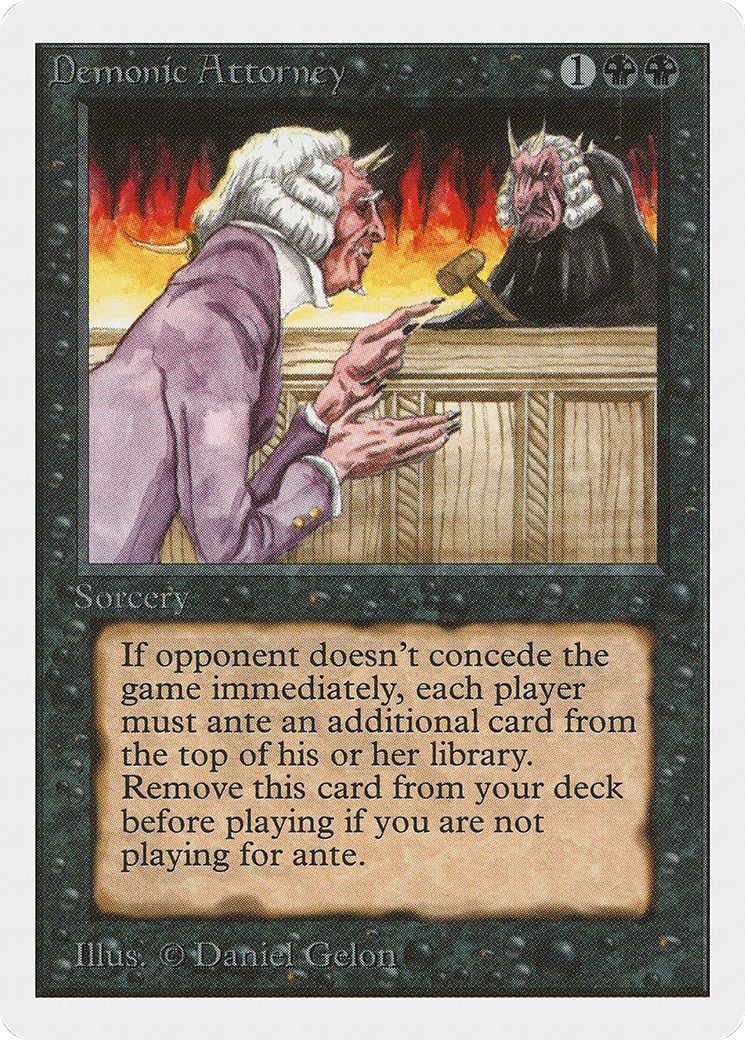 Demonic Attorney (2ED-103) - Unlimited Edition - Premium MTG Single from Wizards of the Coast - Just $14.13! Shop now at Game Crave Tournament Store