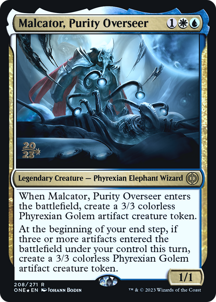 Malcator, Purity Overseer (PONE-208S) - Phyrexia: All Will Be One Promos Foil - Premium MTG Single from Wizards of the Coast - Just $0.14! Shop now at Game Crave Tournament Store