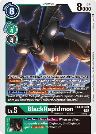 BlackRapidmon (EX4-036) - Alternative Being Booster - Premium Digimon Single from Bandai - Just $0.25! Shop now at Game Crave Tournament Store
