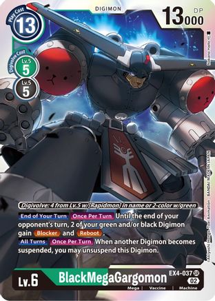 BlackMegaGargomon (EX4-037) - Alternative Being Booster Foil - Premium Digimon Single from Bandai - Just $0.85! Shop now at Game Crave Tournament Store