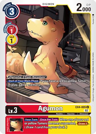 Agumon - EX4-005 (EX4-005) - Alternative Being Booster - Premium Digimon Single from Bandai - Just $0.30! Shop now at Game Crave Tournament Store