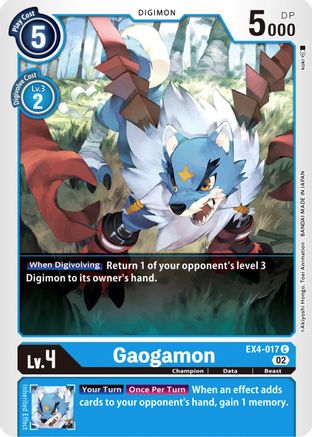 Gaogamon (EX4-017) - Alternative Being Booster - Premium Digimon Single from Bandai - Just $0.25! Shop now at Game Crave Tournament Store