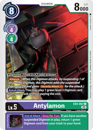 Antylamon - EX4-057 (EX4-057) - Alternative Being Booster - Premium Digimon Single from Bandai - Just $0.25! Shop now at Game Crave Tournament Store