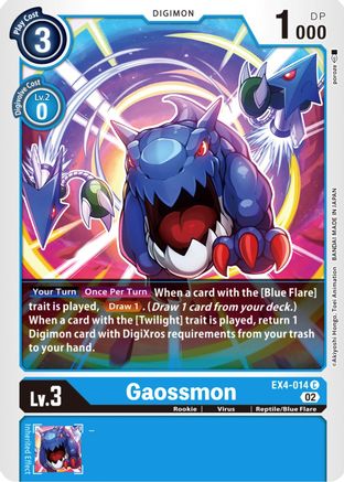 Gaossmon (EX4-014) - Alternative Being Booster - Premium Digimon Single from Bandai - Just $0.25! Shop now at Game Crave Tournament Store