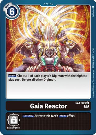 Gaia Reactor (EX4-069) - Alternative Being Booster - Premium Digimon Single from Bandai - Just $0.25! Shop now at Game Crave Tournament Store