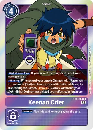 Keenan Crier (EX4-064) - Alternative Being Booster Foil - Premium Digimon Single from Bandai - Just $0.25! Shop now at Game Crave Tournament Store