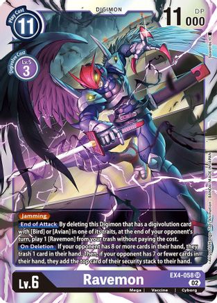 Ravemon (EX4-058) - Alternative Being Booster Foil - Premium Digimon Single from Bandai - Just $0.99! Shop now at Game Crave Tournament Store