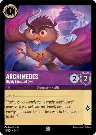 Archimedes - Highly Educated Owl (36/204) - The First Chapter - Premium Lorcana Single from Disney - Just $0.08! Shop now at Game Crave Tournament Store