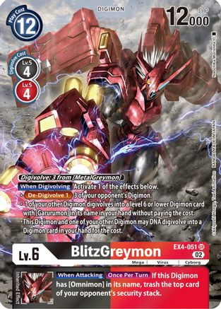 BlitzGreymon (Alternate Art) (EX4-051) - Alternative Being Booster Foil - Premium Digimon Single from Bandai - Just $6.52! Shop now at Game Crave Tournament Store