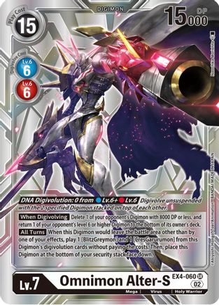 Omnimon Alter-S (Silver Alternate Art) (EX4-060) - Alternative Being Booster Foil - Premium Digimon Single from Bandai - Just $38.11! Shop now at Game Crave Tournament Store