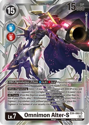 Omnimon Alter-S (Silver Alternate Art) (EX4-060) - Alternative Being Booster Foil - Premium Digimon Single from Bandai - Just $36.78! Shop now at Game Crave Tournament Store