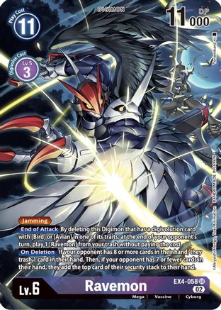 Ravemon (Alternate Art) (EX4-058) - Alternative Being Booster Foil - Premium Digimon Single from Bandai - Just $0.92! Shop now at Game Crave Tournament Store