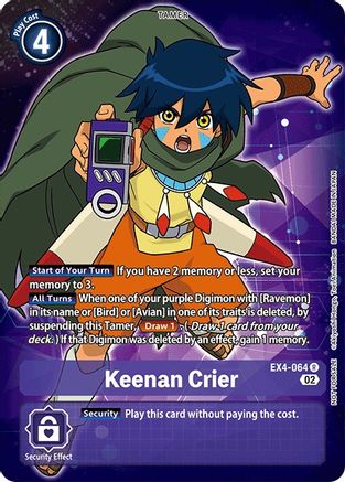 Keenan Crier (Alternate Art) (EX4-064) - Alternative Being Booster Foil - Premium Digimon Single from Bandai - Just $1.35! Shop now at Game Crave Tournament Store