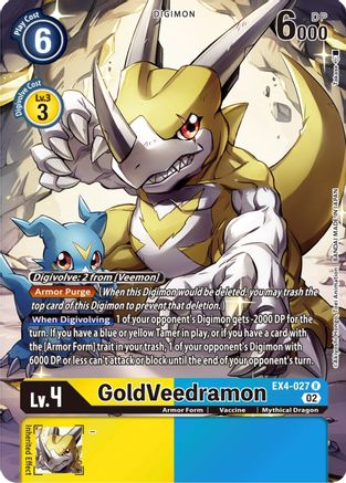 GoldVeedramon (Alternate Art) (EX4-027) - Alternative Being Booster Foil - Premium Digimon Single from Bandai - Just $6.86! Shop now at Game Crave Tournament Store