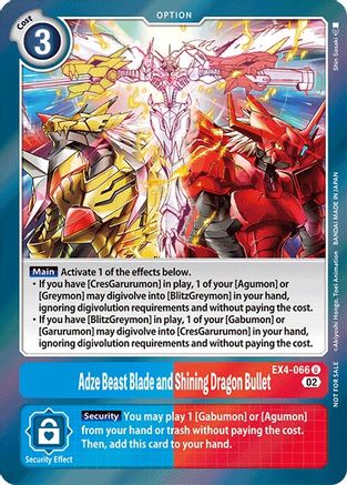 Adze Beast Blade and Shining Dragon Bullet (Alternate Art) (EX4-066) - Alternative Being Booster Foil - Premium Digimon Single from Bandai - Just $0.38! Shop now at Game Crave Tournament Store