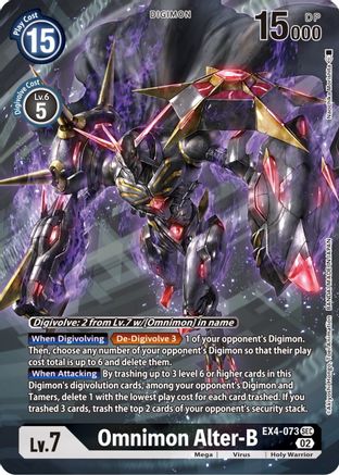 Omnimon Alter-B (Alternate Art) (EX4-073) - Alternative Being Booster Foil - Premium Digimon Single from Bandai - Just $6.77! Shop now at Game Crave Tournament Store