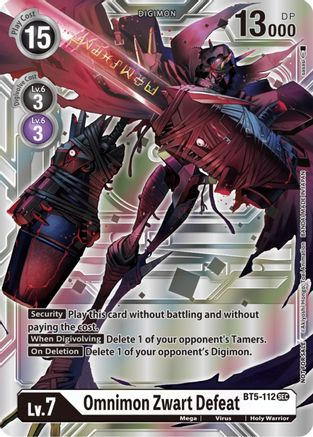 Omnimon Zwart Defeat (Silver Alternate Art) (BT5-112) - Alternative Being Booster Foil - Premium Digimon Single from Bandai - Just $21.14! Shop now at Game Crave Tournament Store