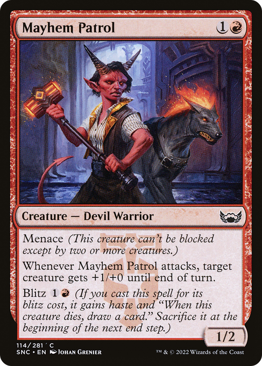 Mayhem Patrol (SNC-114) - Streets of New Capenna - Premium MTG Single from Wizards of the Coast - Just $0.08! Shop now at Game Crave Tournament Store