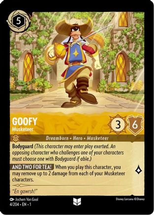 Goofy - Musketeer (4/204) - The First Chapter - Premium Lorcana Single from Disney - Just $0.08! Shop now at Game Crave Tournament Store