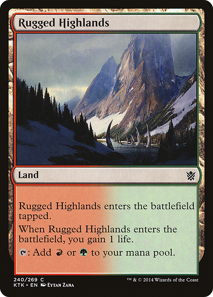 Rugged Highlands (KTK-240) - Khans of Tarkir Foil - Premium MTG Single from Wizards of the Coast - Just $0.08! Shop now at Game Crave Tournament Store