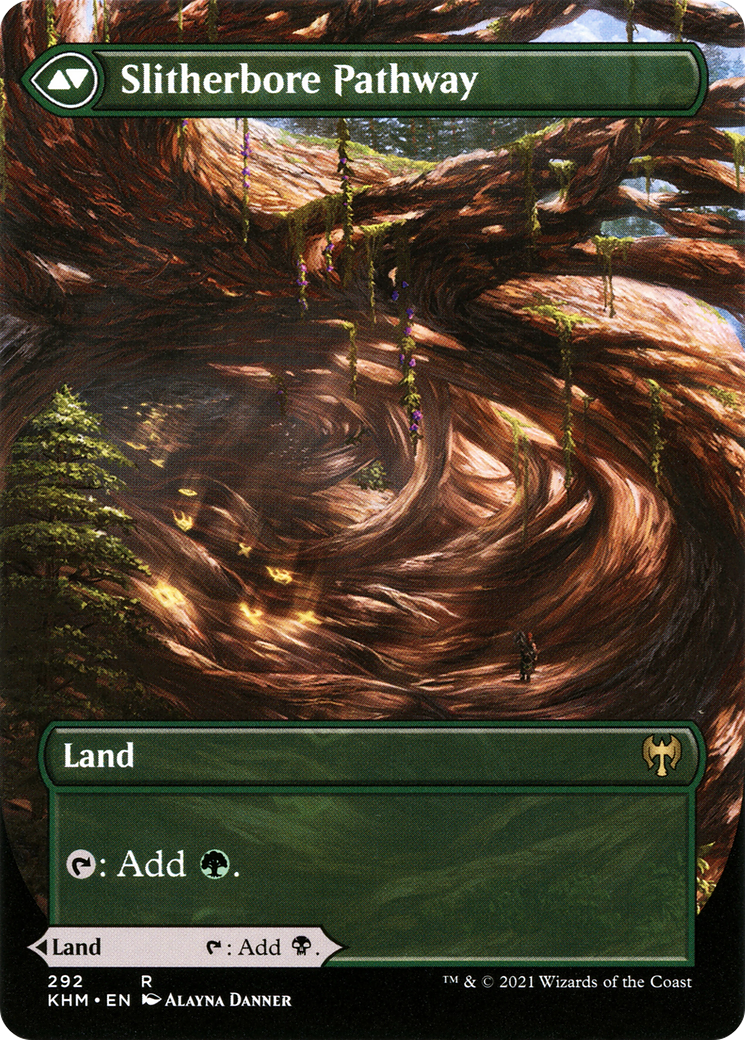 Darkbore Pathway // Slitherbore Pathway (KHM-292) - Kaldheim: (Showcase) (Borderless) Foil - Premium MTG Single from Wizards of the Coast - Just $1.56! Shop now at Game Crave Tournament Store