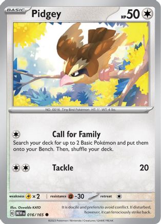 Pidgey 16 - SV Scarlet and Violet 151 - Premium Pokemon Single from Nintendo - Just $0.25! Shop now at Game Crave Tournament Store