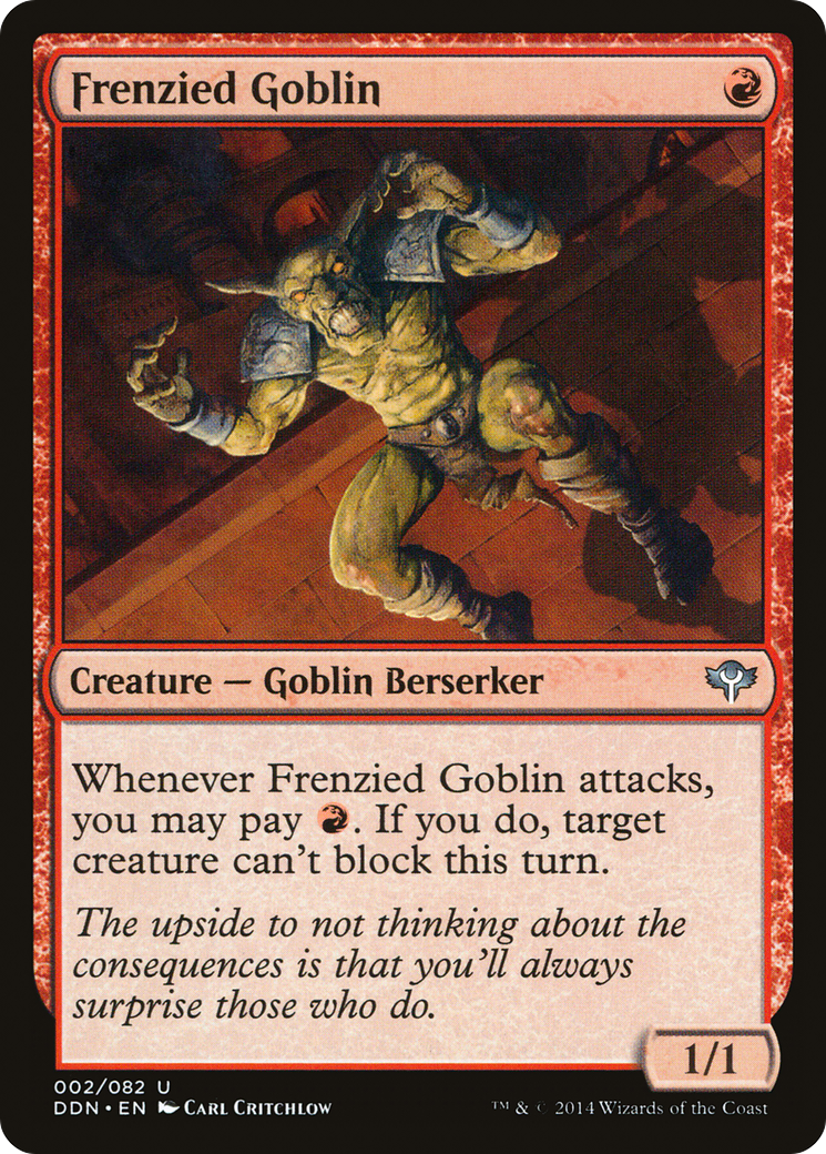 Frenzied Goblin (DDN-002) - Duel Decks: Speed vs. Cunning - Premium MTG Single from Wizards of the Coast - Just $0.08! Shop now at Game Crave Tournament Store