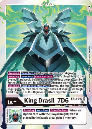 King Drasil_7D6 (BT13-007) - Versus Royal Knights Foil - Premium Digimon Single from Bandai - Just $0.68! Shop now at Game Crave Tournament Store