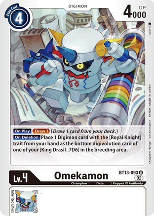 Omekamon (BT13-093) - Versus Royal Knights - Premium Digimon Single from Bandai - Just $0.25! Shop now at Game Crave Tournament Store