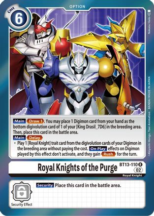 Royal Knights of the Purge (BT13-110) - Versus Royal Knights Foil - Premium Digimon Single from Bandai - Just $0.25! Shop now at Game Crave Tournament Store