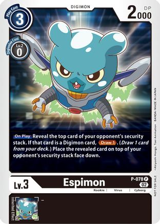 Espimon - P-078 (Versus Royal Knight Booster Pre-Release) (P-078) - Digimon Promotion Cards - Premium Digimon Single from Bandai - Just $0.25! Shop now at Game Crave Tournament Store