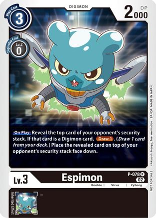 Espimon - P-078 (Versus Royal Knight Booster Pre-Release) (P-078) - Digimon Promotion Cards - Premium Digimon Single from Bandai - Just $0.26! Shop now at Game Crave Tournament Store