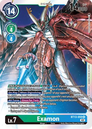 Examon (BT13-059) - Versus Royal Knights Foil - Premium Digimon Single from Bandai - Just $0.25! Shop now at Game Crave Tournament Store