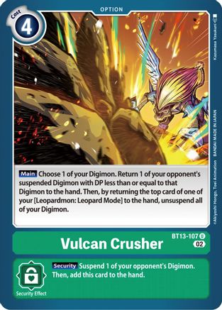 Vulcan Crusher (BT13-107) - Versus Royal Knights - Premium Digimon Single from Bandai - Just $0.25! Shop now at Game Crave Tournament Store