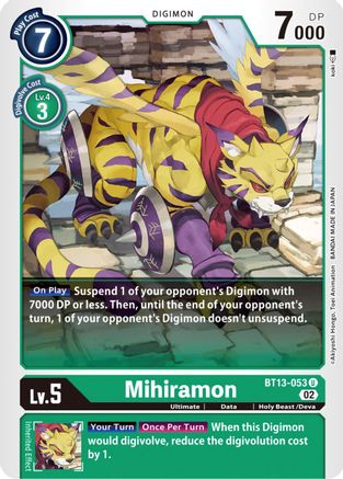 Mihiramon (BT13-053) - Versus Royal Knights - Premium Digimon Single from Bandai - Just $0.25! Shop now at Game Crave Tournament Store