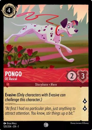 Pongo - Ol' Rascal (120/204) - The First Chapter - Premium Lorcana Single from Disney - Just $0.08! Shop now at Game Crave Tournament Store