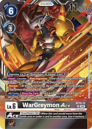 WarGreymon Ace (Box Topper) (ST15-12) - Versus Royal Knights Foil - Premium Digimon Single from Bandai - Just $0.38! Shop now at Game Crave Tournament Store