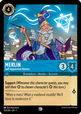 Merlin - Self-Appointed Mentor (153/204) - The First Chapter - Premium Lorcana Single from Disney - Just $0.08! Shop now at Game Crave Tournament Store