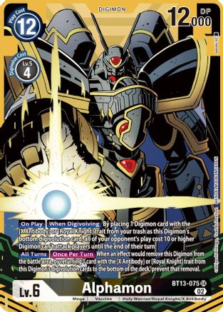 Alphamon (Alternate Art) (BT13-075) - Versus Royal Knights Foil - Premium Digimon Single from Bandai - Just $25.88! Shop now at Game Crave Tournament Store