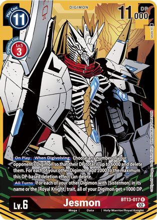 Jesmon (Alternate Art) (BT13-017) - Versus Royal Knights Foil - Premium Digimon Single from Bandai - Just $16.86! Shop now at Game Crave Tournament Store