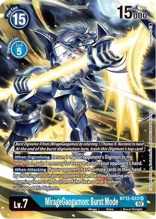 MirageGaogamon: Burst Mode (Alternate Art) (BT13-033) - Versus Royal Knights Foil - Premium Digimon Single from Bandai - Just $5.35! Shop now at Game Crave Tournament Store